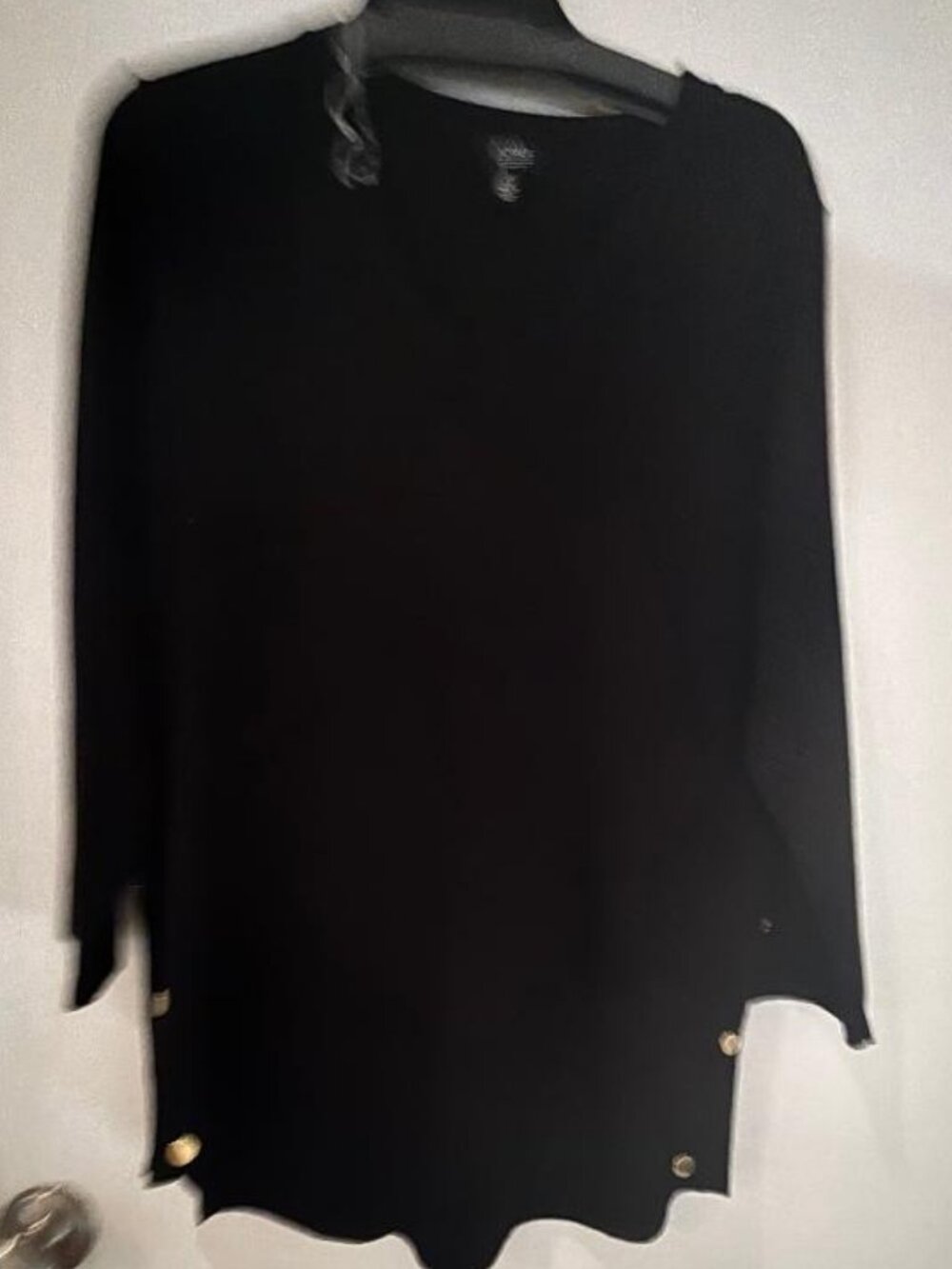 Jones New York Black Signature 3/4 Sleeve Knit pullover NWOT Large